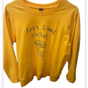 Women’s sweaters  graphic,  I need coffee first, size large.
